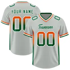 Gray Orange Kelly Green Gradient Sides Football Jersey 1