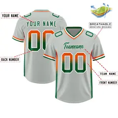 Gray Orange Kelly Green Gradient Sides Football Jersey 2