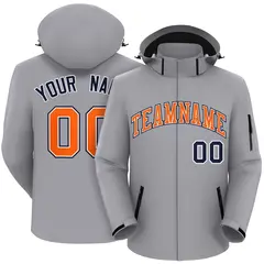Gray Orange-Navy Classic Style Waterproof Jacket 1