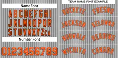 Gray Orange-Navy Stripe Fashion Baseball Jersey 3