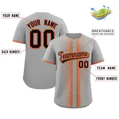 Gray Orange Phonetic Rhythm Authentic Baseball Jersey 2