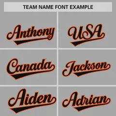 Gray Orange Phonetic Rhythm Authentic Baseball Jersey 3