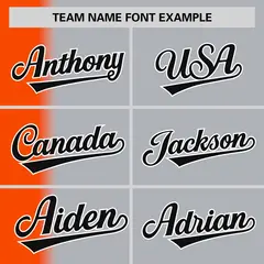 Gray Orange Pinstripe Gradient Baseball Jersey 3