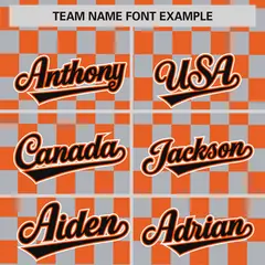 Gray Orange Plaid Fashion Authentic Baseball Jersey 3