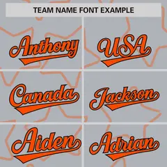 Gray Orange Star Pattern Varsity Letterman Baseball Jacket 3