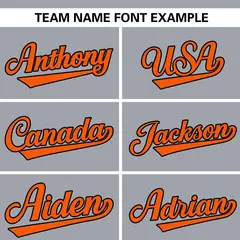 Gray Orange Varsity Full-Zip Letterman Baseball Jacket 7