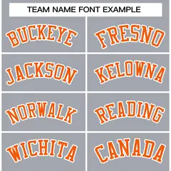 Gray Orange-White Classic Varsity Full-Snap Letterman Jacket 5