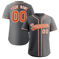 Gray Orange-White Gradient Fashion Authentic Baseball Jersey