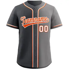 Gray Orange-White Gradient Fashion Authentic Baseball Jersey 3