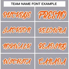 Gray Orange-White Raglan Varsity Letterman Full-Snap Jacket 3