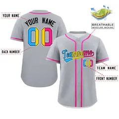 Gray Pansexuality Pride Month Authentic Baseball Jersey 2