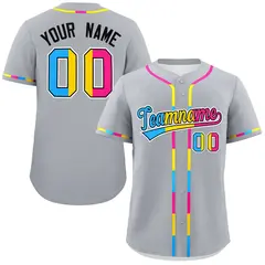 Gray Pansexuality Pride Month Authentic Baseball Jersey 1