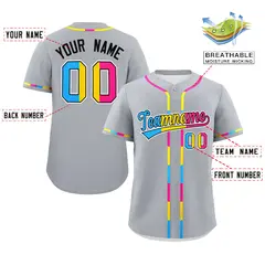 Gray Pansexuality Pride Month Authentic Baseball Jersey 2