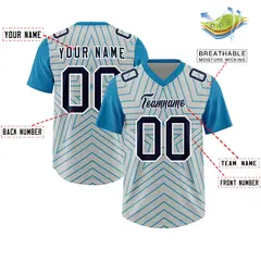 Gray Panther Blue Star Pattern Raglan Football Jersey 2