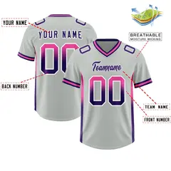 Gray Pink and Purple Gradient Sides Fashion Football Jersey 2