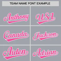 Gray Pink Color Block K-Ribbon Varsity Letterman Jacket 3