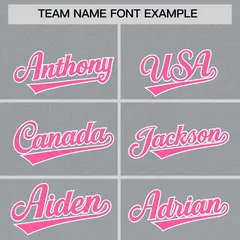 Gray Pink Floral Gradient Full Button Baseball Jersey 3