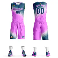 Gray Pink Gradient Fashion Sports Basketball Jersey 1