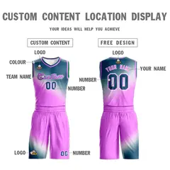 Gray Pink Gradient Fashion Sports Basketball Jersey 3