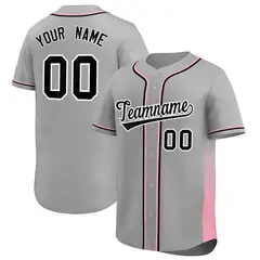Gray Pink Gradient Side Authentic Baseball Jersey 1