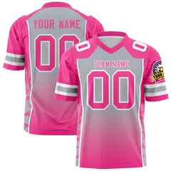 Gray Pink Gradient Side Pattern Authentic Football Jersey 1