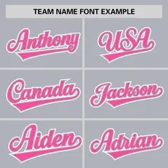Gray Pink Half Stripe Authentic Baseball Jersey 3