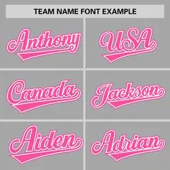Gray Pink Raglan Sleeves Authentic Baseball Jersey 3