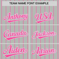 Gray Pink Stripe Raglan Sleeves Fashion Baseball Jersey 3