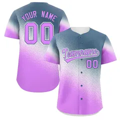 Gray Pink Tiny Spot Gradient Authentic Baseball Jersey