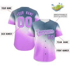 Gray Pink Tiny Spot Gradient Authentic Baseball Jersey 2