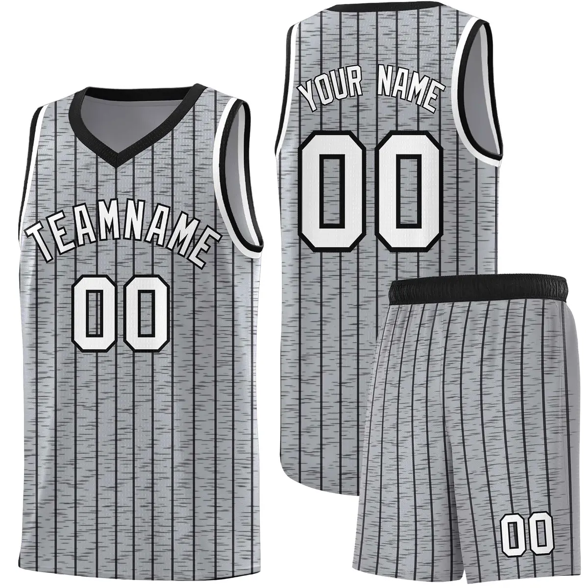 Gray Pinstripe Retro Sets Uniform Basketball Jersey