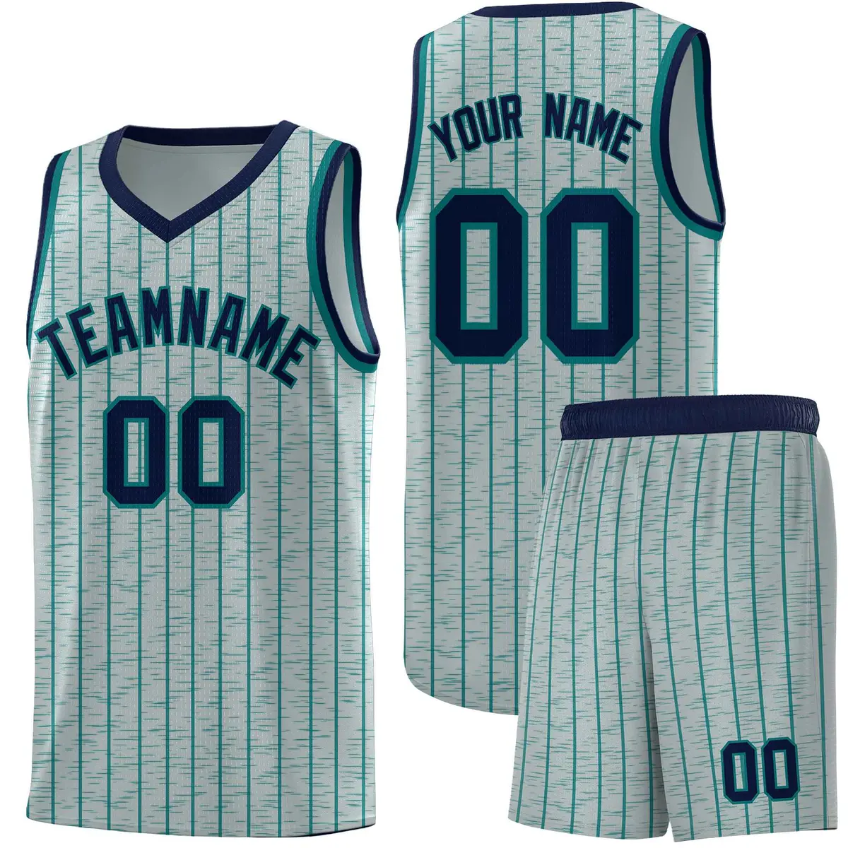 Gray Pinstripe Retro Sets Uniform Basketball Jersey