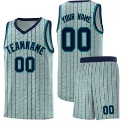 Gray Pinstripe Retro Sets Uniform Basketball Jersey 1