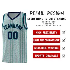 Gray Pinstripe Retro Sets Uniform Basketball Jersey 2