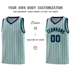 Gray Pinstripe Retro Sets Uniform Basketball Jersey 3