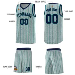 Gray Pinstripe Retro Sets Uniform Basketball Jersey 5