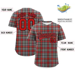 Gray Plaid Authentic Baseball Jersey 2