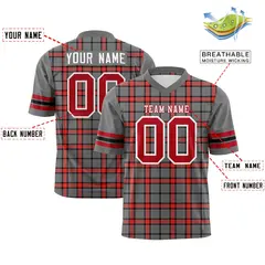 Gray Plaid Pattern Authentic Football Jersey 2
