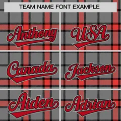 Gray Plaid Varsity Full-Snap Letterman Baseball Jacket 3