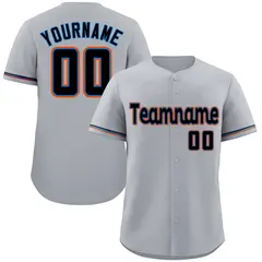 Gray Powder Blue-Orange Classic Authentic Baseball Jersey 1