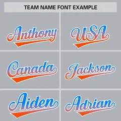 Gray Powder Blue-Orange Gradient Varsity Full-Snap Raglan Baseball Jacket 3