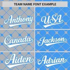 Gray Powder Blue Plaid Split Authentic Baseball Jersey 3