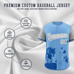 Gray Powder Blue Raptor Series Raglan Baseball Jersey 3