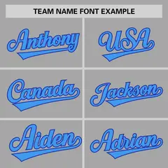 Gray Powder Blue-Royal Raglan Sleeves Baseball Jersey 3