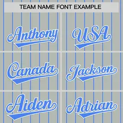 Gray Powder Blue Stripe Raglan Baseball Jersey 3
