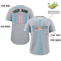 Gray Powder Blue Transgender Pride Month Baseball Jersey 2