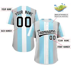 Gray Powder Blue White Demiboy Pride Color Block Baseball Jersey 2