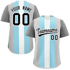 Gray Powder Blue White Demiboy Pride Color Block Baseball Jersey 1