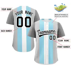 Gray Powder Blue White Demiboy Pride Color Block Baseball Jersey 2