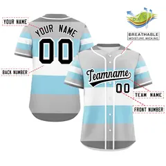 Gray Powder Blue White Demiboy Pride Color Block Baseball Jersey 2